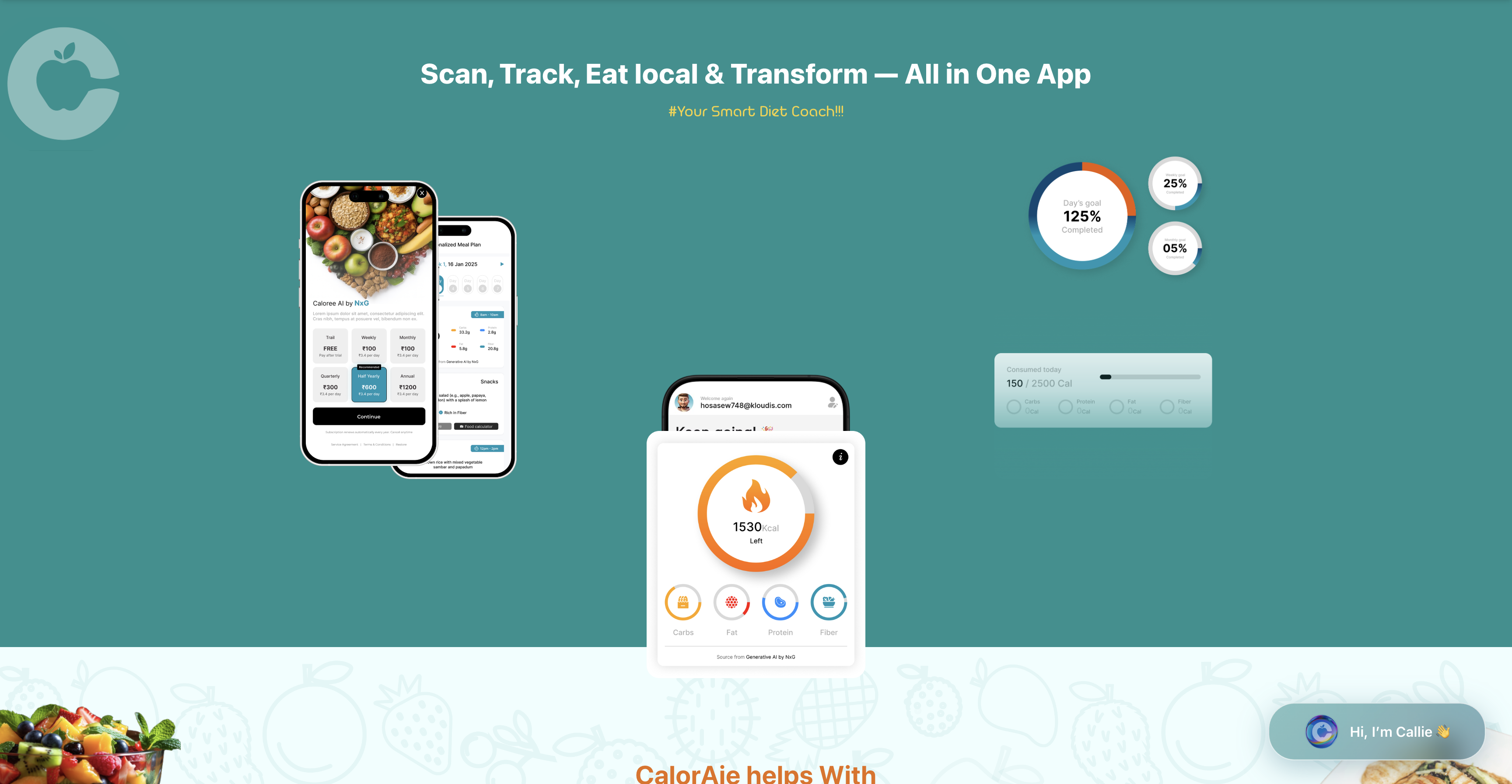 CalorAie AI calorie and nutrition app with food scanning